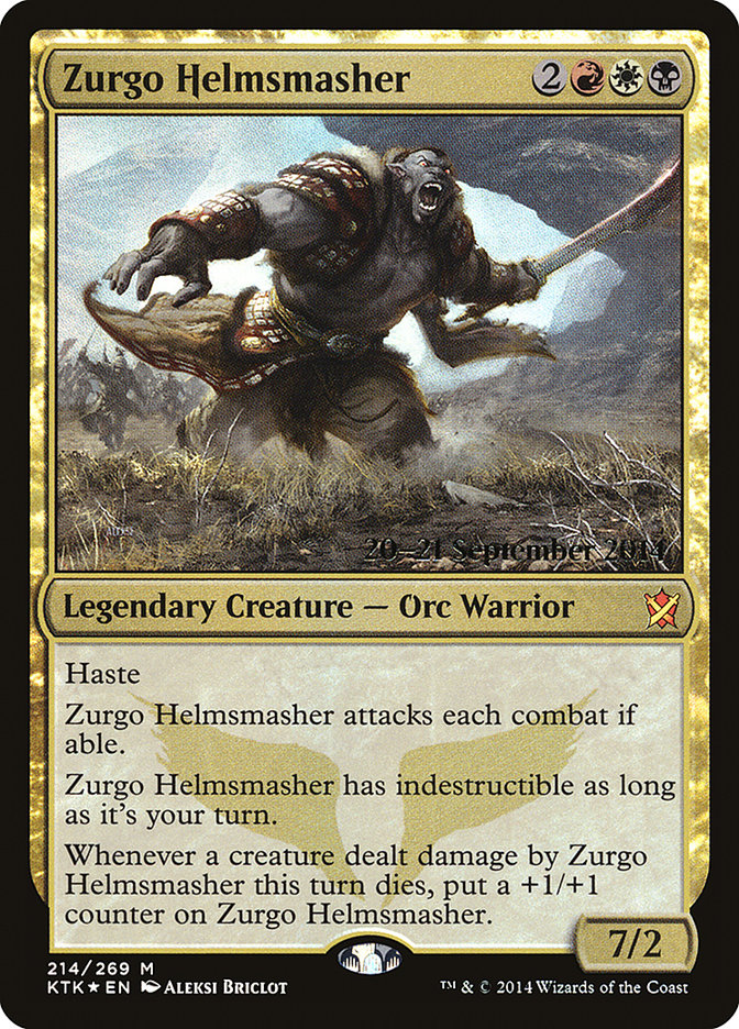 Zurgo Helmsmasher [Khans of Tarkir Prerelease Promos] | Deep Dive Games St. Marys