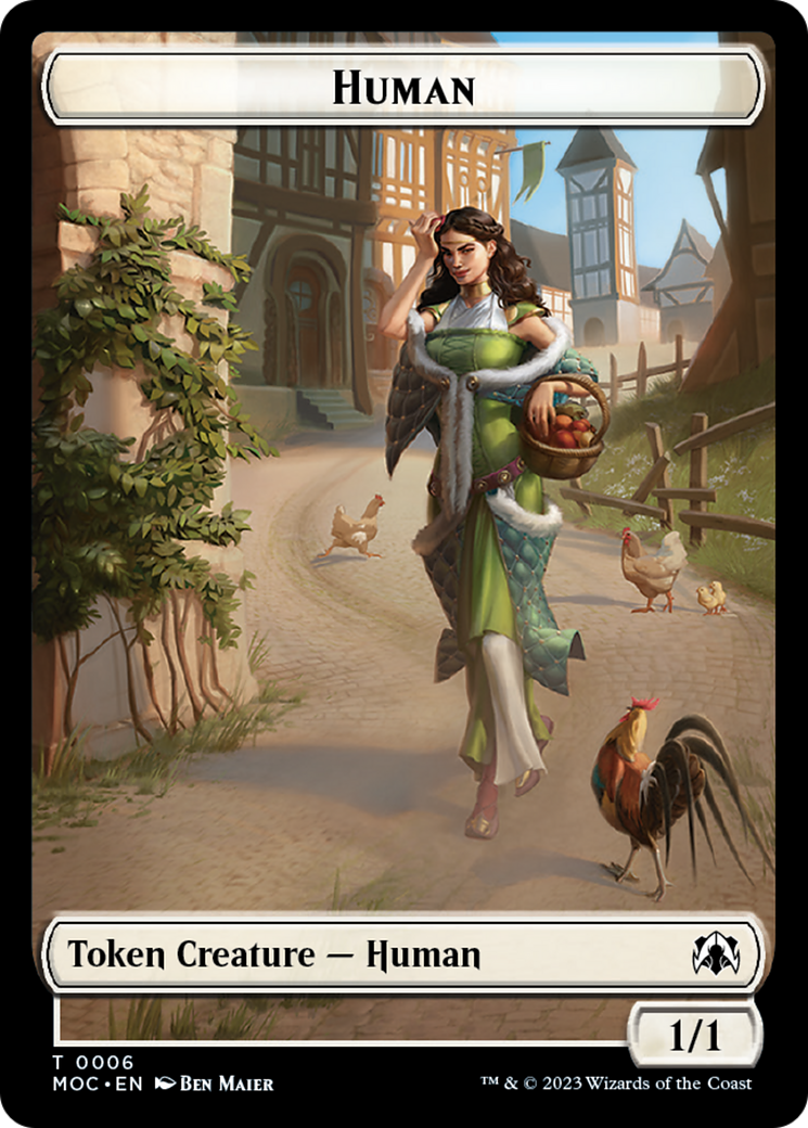 Zombie Knight // Human (6) Double-Sided Token [March of the Machine Commander Tokens] | Deep Dive Games St. Marys