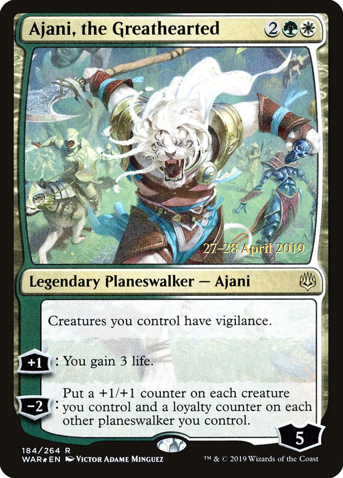 Ajani, the Greathearted [War of the Spark Prerelease Promos] | Deep Dive Games St. Marys