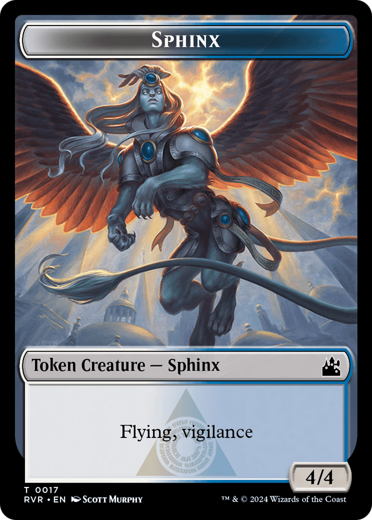 Spirit (0018) // Sphinx Double-Sided Token [Ravnica Remastered Tokens] | Deep Dive Games St. Marys