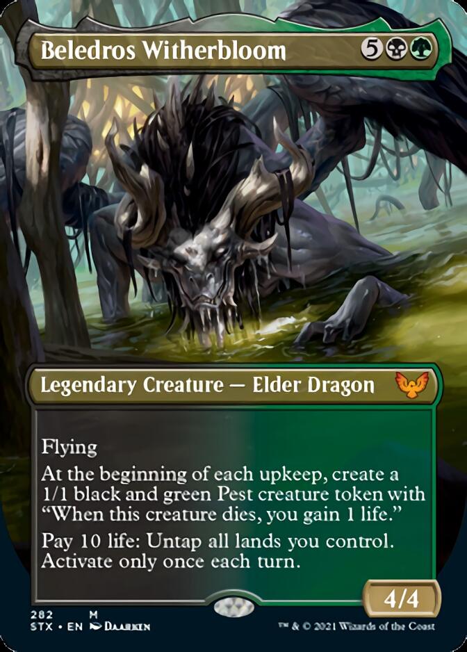 Beledros Witherbloom (Borderless Alternate Art) [Strixhaven: School of Mages] | Deep Dive Games St. Marys