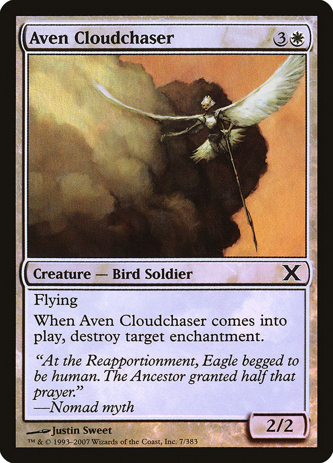 Aven Cloudchaser (Premium Foil) [Tenth Edition] | Deep Dive Games St. Marys