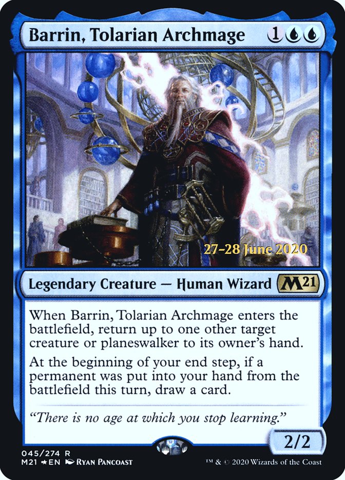 Barrin, Tolarian Archmage [Core Set 2021 Prerelease Promos] | Deep Dive Games St. Marys