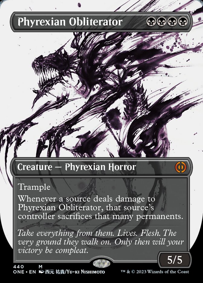 Phyrexian Obliterator (Borderless Ichor Step-and-Compleat Foil) [Phyrexia: All Will Be One] | Deep Dive Games St. Marys