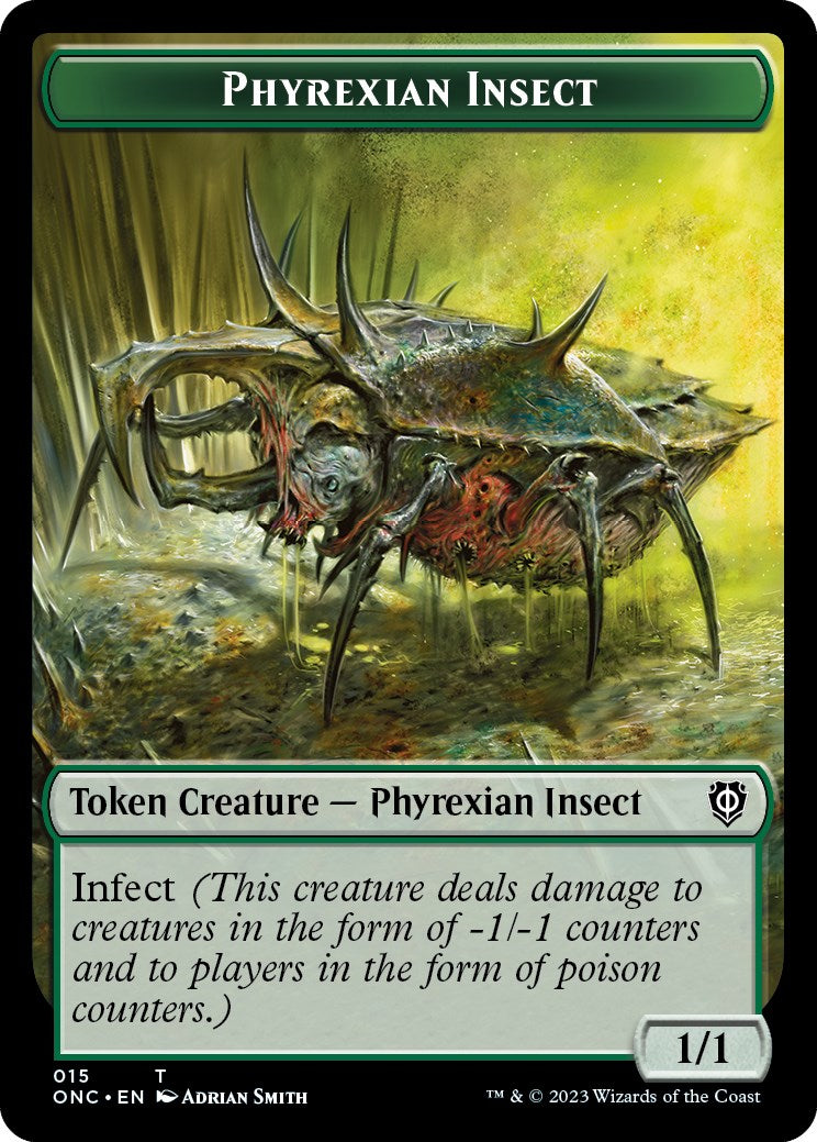 Phyrexian Wurm // Phyrexian Insect Double-Sided Token [Phyrexia: All Will Be One Commander Tokens] | Deep Dive Games St. Marys