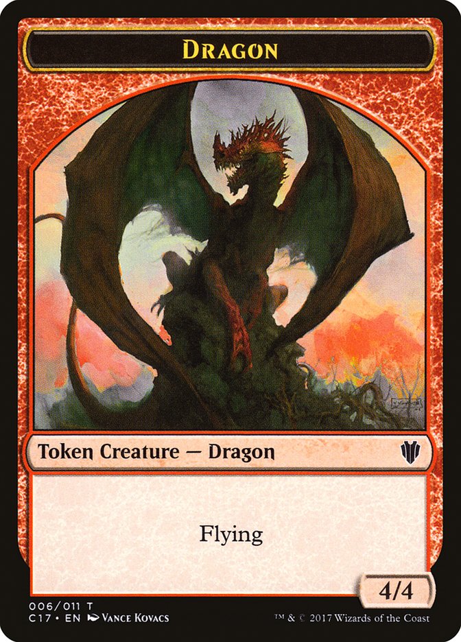 Cat Dragon // Dragon (006) Double-Sided Token [Commander 2017 Tokens] | Deep Dive Games St. Marys