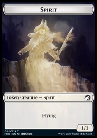 Spirit // Bird Double-Sided Token [Innistrad: Midnight Hunt Tokens] | Deep Dive Games St. Marys