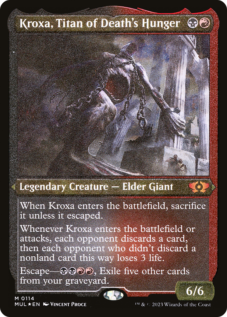 Kroxa, Titan of Death's Hunger (Foil Etched) [Multiverse Legends] | Deep Dive Games St. Marys