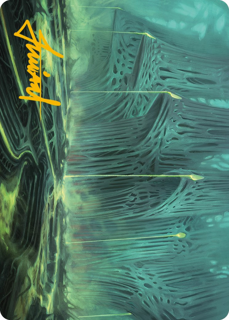Swamp Art Card (Gold-Stamped Signature) [Phyrexia: All Will Be One Art Series] | Deep Dive Games St. Marys