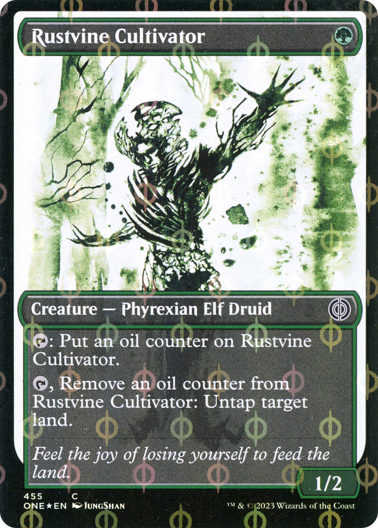 Rustvine Cultivator (Showcase Ichor Step-and-Compleat Foil) [Phyrexia: All Will Be One] | Deep Dive Games St. Marys