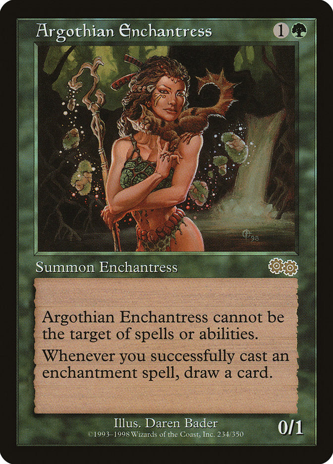 Argothian Enchantress [Urza's Saga] | Deep Dive Games St. Marys