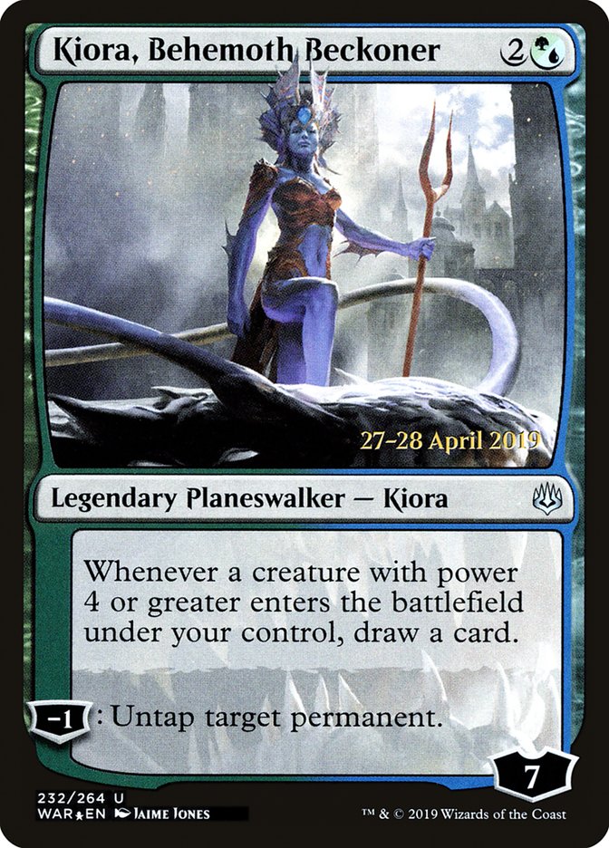 Kiora, Behemoth Beckoner [War of the Spark Prerelease Promos] | Deep Dive Games St. Marys