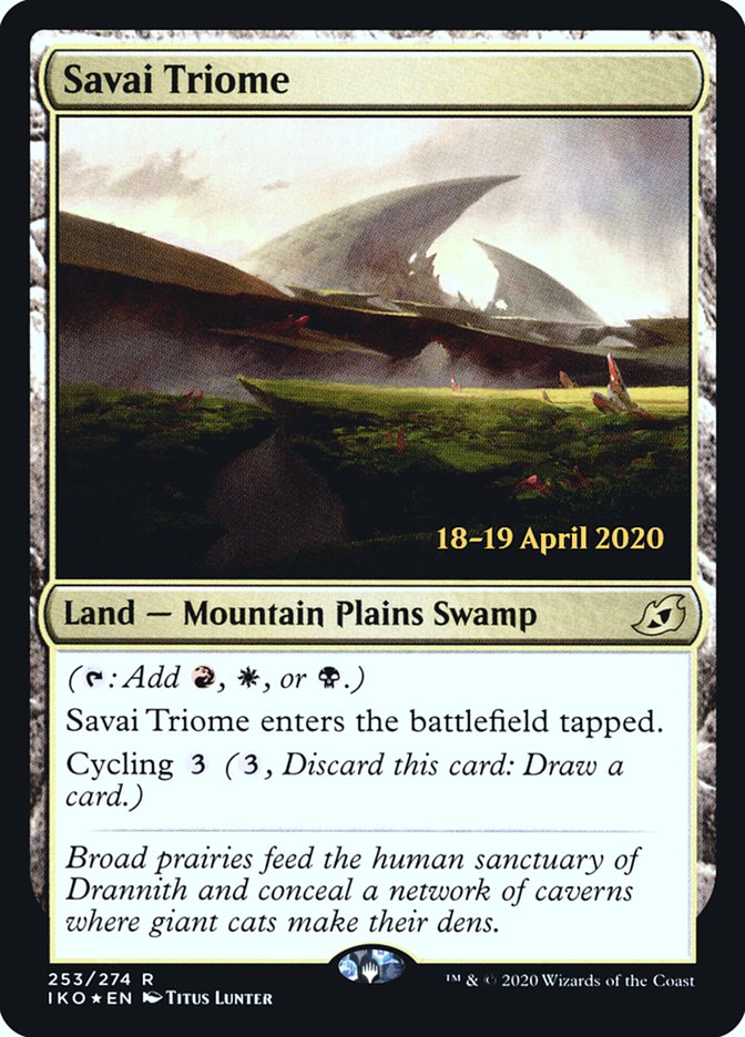 Savai Triome [Ikoria: Lair of Behemoths Prerelease Promos] | Deep Dive Games St. Marys