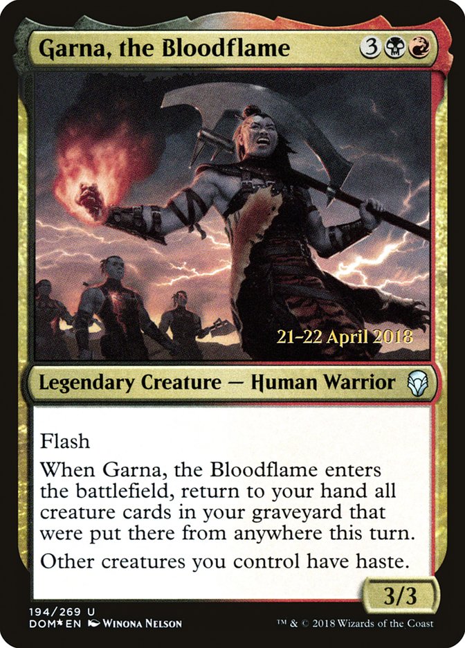 Garna, the Bloodflame [Dominaria Prerelease Promos] | Deep Dive Games St. Marys