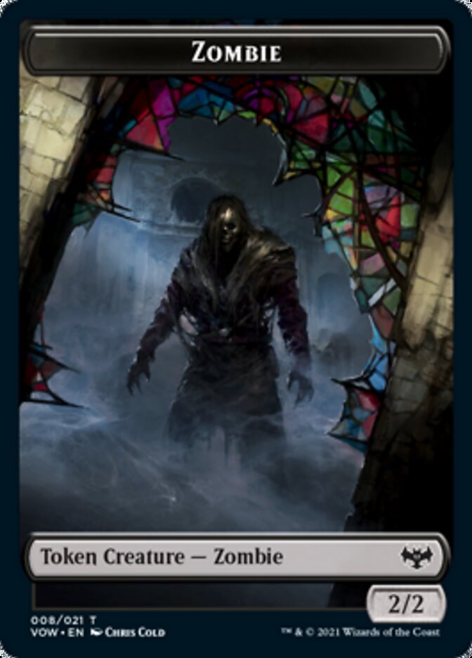 Zombie (008) // Dragon Illusion Double-Sided Token [Innistrad: Crimson Vow Tokens] | Deep Dive Games St. Marys