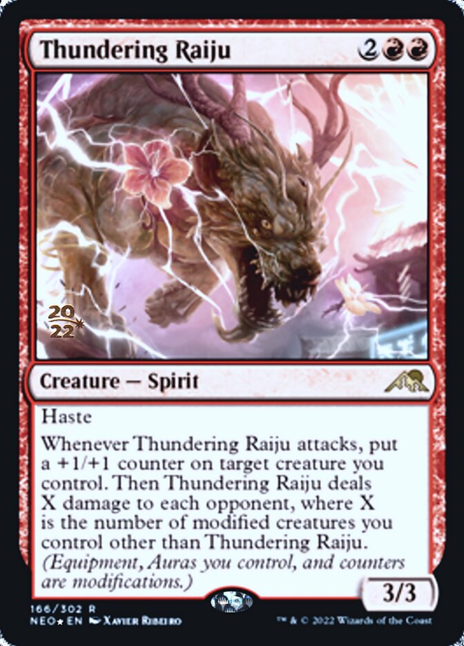 Thundering Raiju [Kamigawa: Neon Dynasty Prerelease Promos] | Deep Dive Games St. Marys