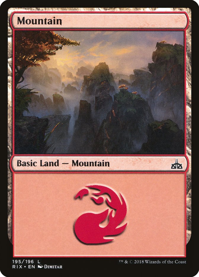 Mountain (195) [Rivals of Ixalan] | Deep Dive Games St. Marys