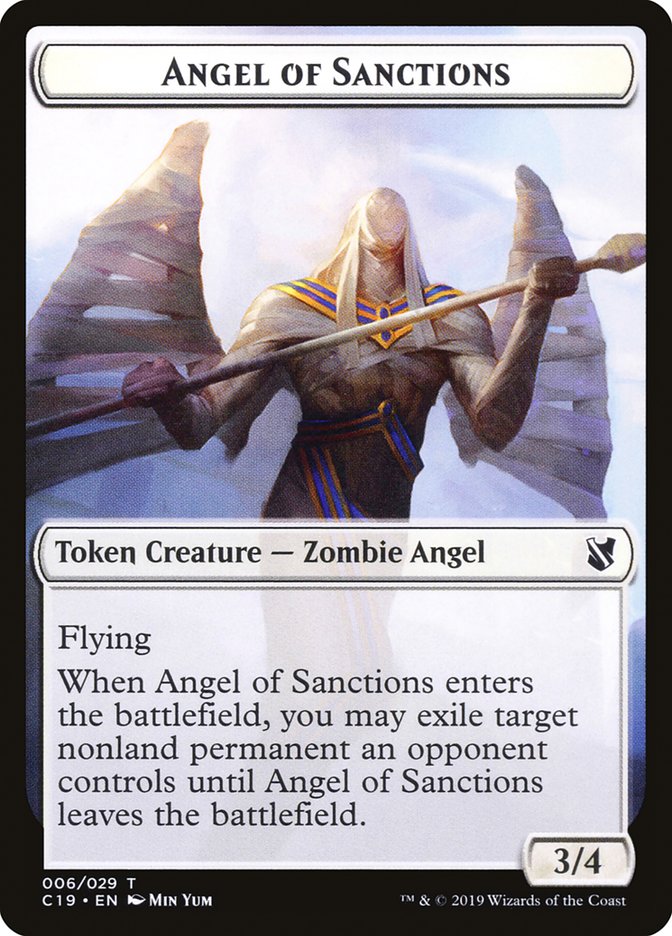 Angel of Sanctions Token [Commander 2019 Tokens] | Deep Dive Games St. Marys