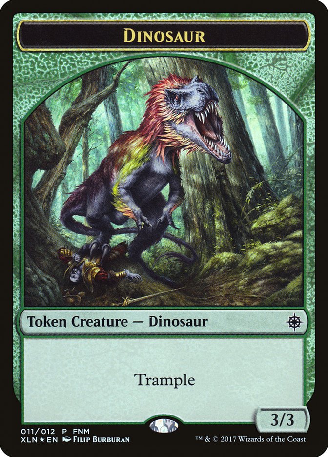 Dinosaur // Treasure Double-Sided Token [Friday Night Magic 2017] | Deep Dive Games St. Marys