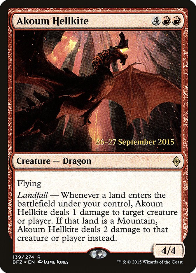 Akoum Hellkite [Battle for Zendikar Prerelease Promos] | Deep Dive Games St. Marys