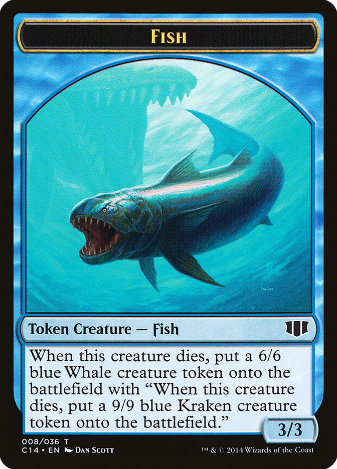 Fish // Zombie (011/036) Double-Sided Token [Commander 2014 Tokens] | Deep Dive Games St. Marys