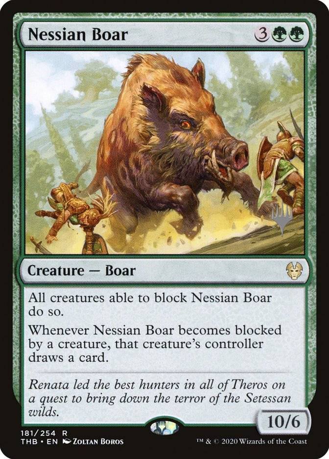 Nessian Boar (Promo Pack) [Theros Beyond Death Promos] | Deep Dive Games St. Marys