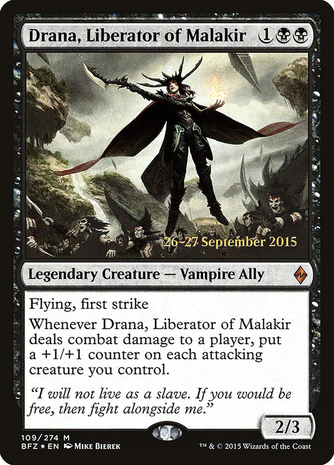 Drana, Liberator of Malakir [Battle for Zendikar Prerelease Promos] | Deep Dive Games St. Marys