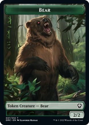 Kavu // Bear Double-Sided Token [Dominaria United Commander Tokens] | Deep Dive Games St. Marys