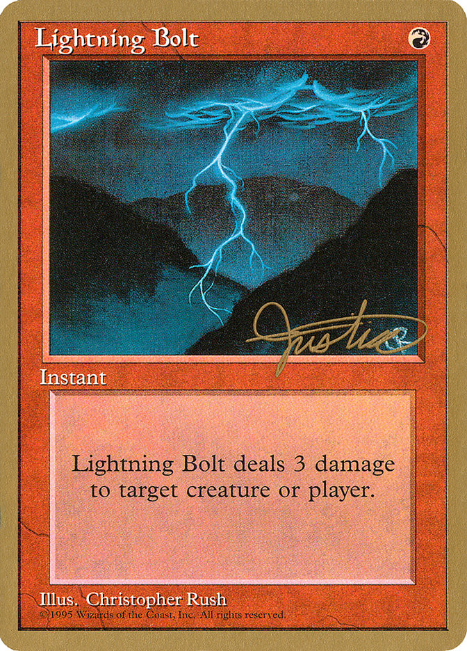 Lightning Bolt (Mark Justice) [Pro Tour Collector Set] | Deep Dive Games St. Marys