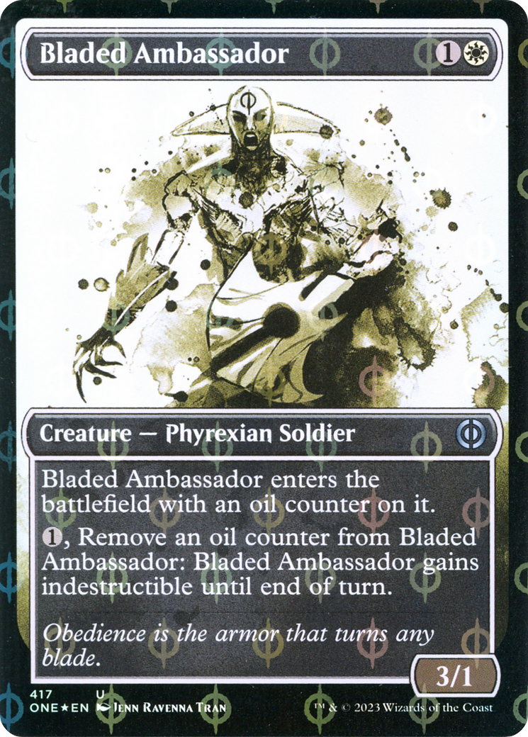 Bladed Ambassador (Showcase Ichor Step-and-Compleat Foil) [Phyrexia: All Will Be One] | Deep Dive Games St. Marys