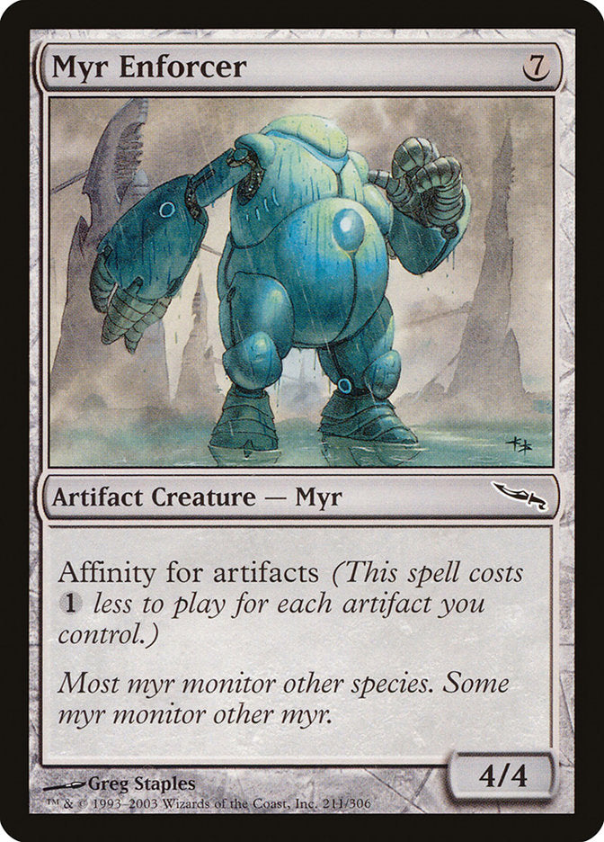 Myr Enforcer [Mirrodin] | Deep Dive Games St. Marys