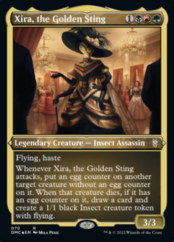 Xira, the Golden Sting (Foil Etched) [Dominaria United Commander] | Deep Dive Games St. Marys