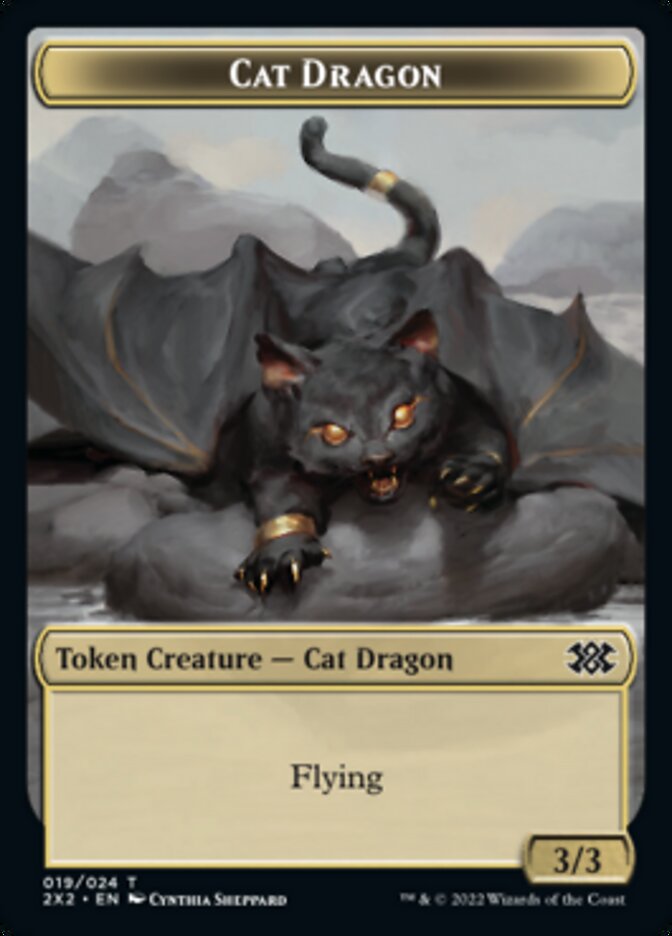 Cat Dragon // Spirit (008) Double-Sided Token [Double Masters 2022 Tokens] | Deep Dive Games St. Marys