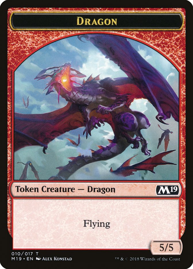 Dragon Token (010/017) [Core Set 2019 Tokens] | Deep Dive Games St. Marys