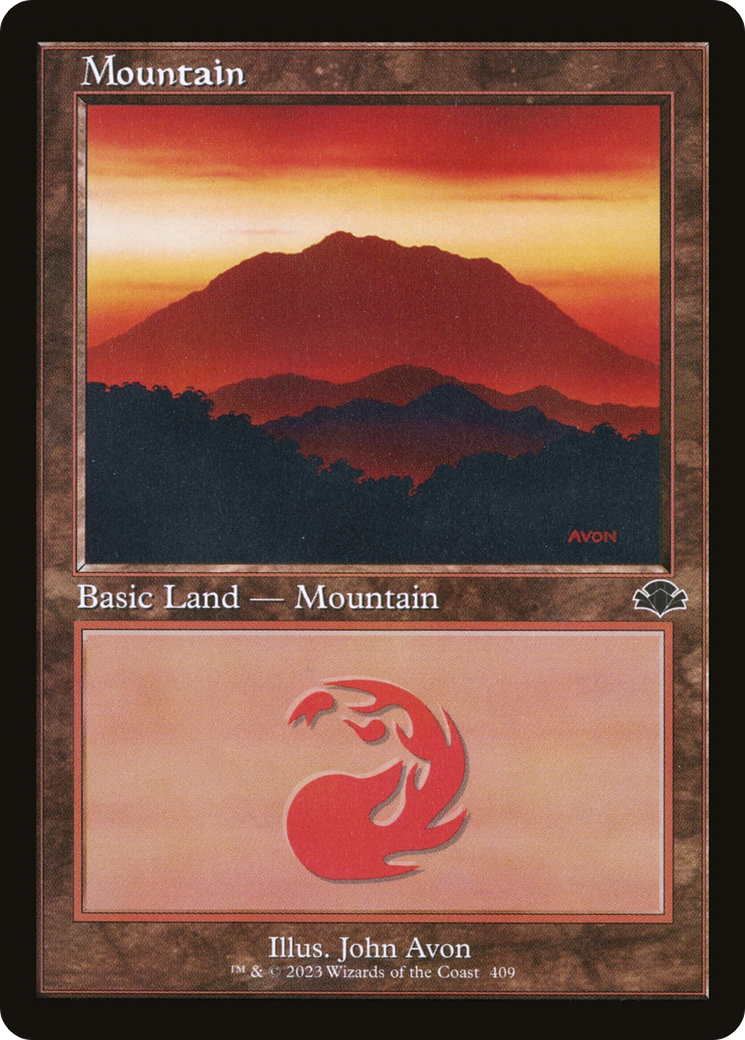 Mountain (409) (Retro) [Dominaria Remastered] | Deep Dive Games St. Marys