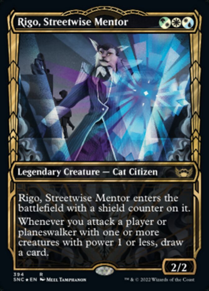 Rigo, Streetwise Mentor (Showcase Golden Age Gilded Foil) [Streets of New Capenna] | Deep Dive Games St. Marys