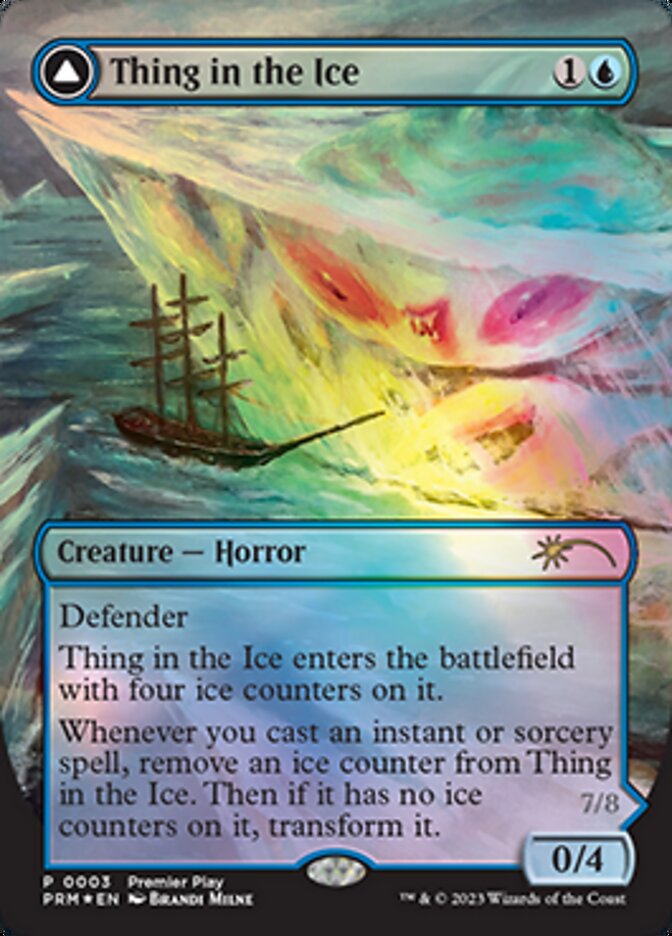 Thing in the Ice // Awoken Horror (Borderless Alternate Art) [Regional Championship Qualifiers 2023] | Deep Dive Games St. Marys