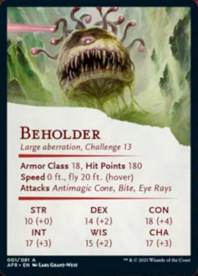 Beholder Art Card [Dungeons & Dragons: Adventures in the Forgotten Realms Art Series] | Deep Dive Games St. Marys