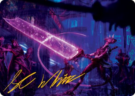 Enormous Energy Blade Art Card (Gold-Stamped Signature) [Kamigawa: Neon Dynasty Art Series] | Deep Dive Games St. Marys