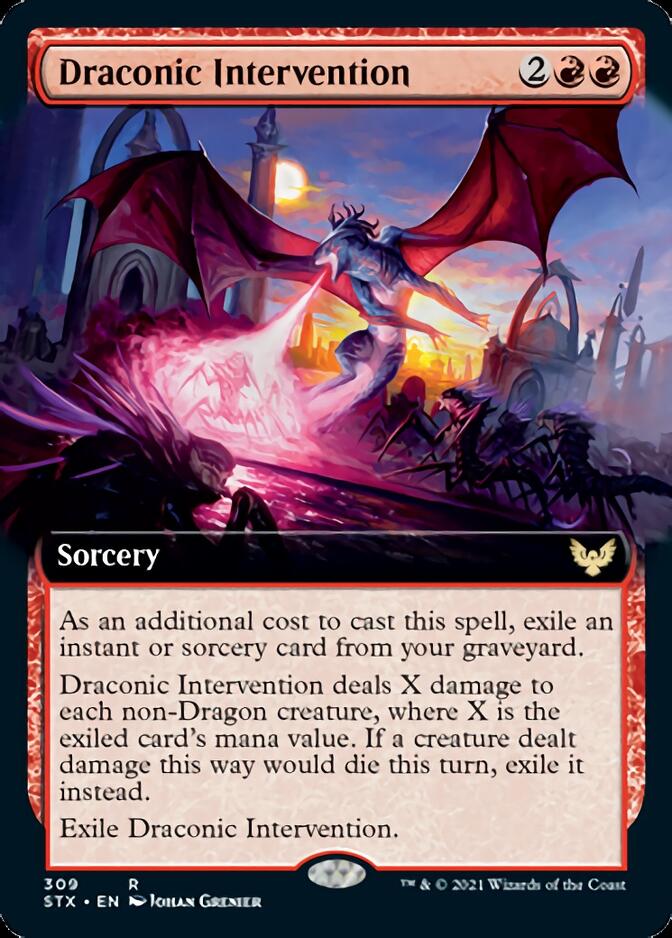 Draconic Intervention (Extended Art) [Strixhaven: School of Mages] | Deep Dive Games St. Marys