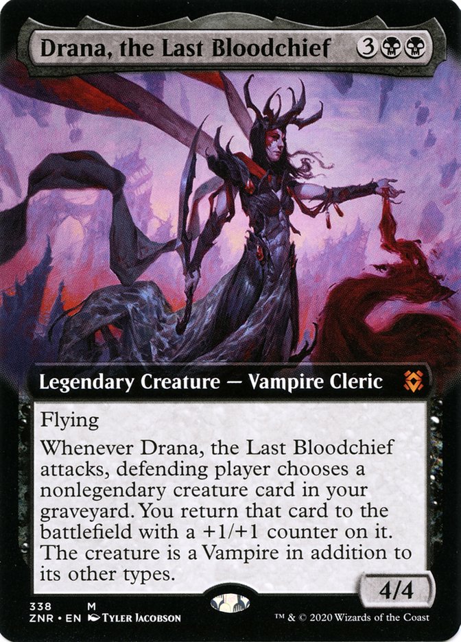 Drana, the Last Bloodchief (Extended Art) [Zendikar Rising] | Deep Dive Games St. Marys