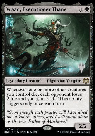 Vraan, Executioner Thane (Promo Pack) [Phyrexia: All Will Be One Promos] | Deep Dive Games St. Marys