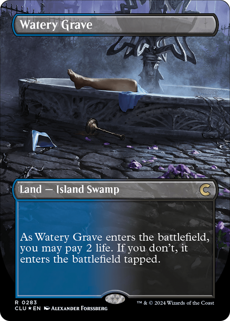 Watery Grave (Borderless) [Ravnica: Clue Edition] | Deep Dive Games St. Marys