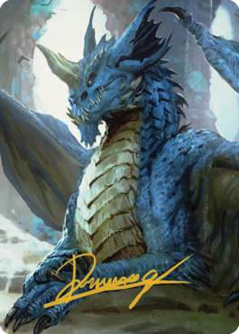 Young Blue Dragon Art Card (Gold-Stamped Signature) [Commander Legends: Battle for Baldur's Gate Art Series] | Deep Dive Games St. Marys