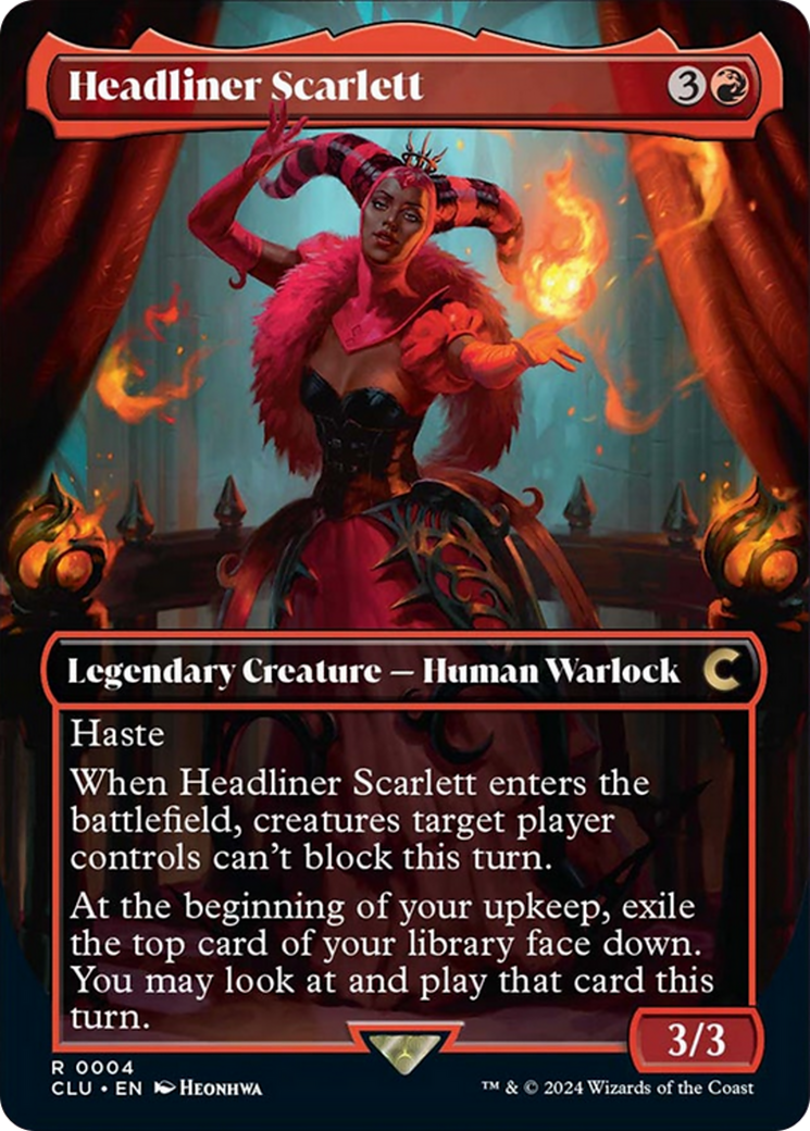 Headliner Scarlett (Borderless) [Ravnica: Clue Edition] | Deep Dive Games St. Marys