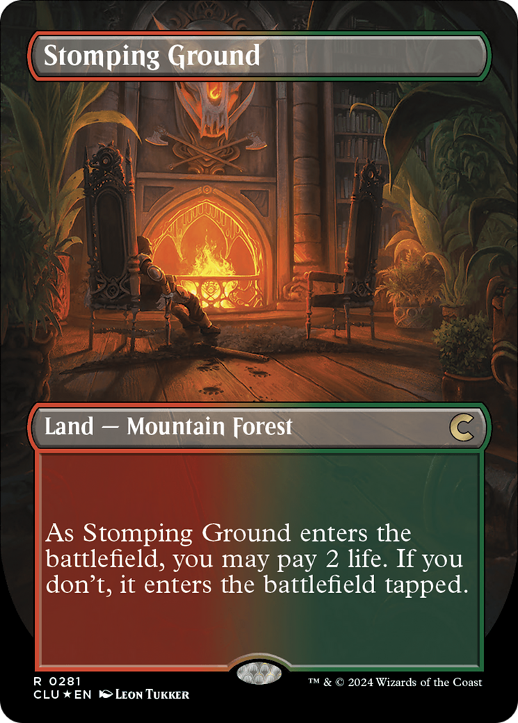 Stomping Ground (Borderless) [Ravnica: Clue Edition] | Deep Dive Games St. Marys