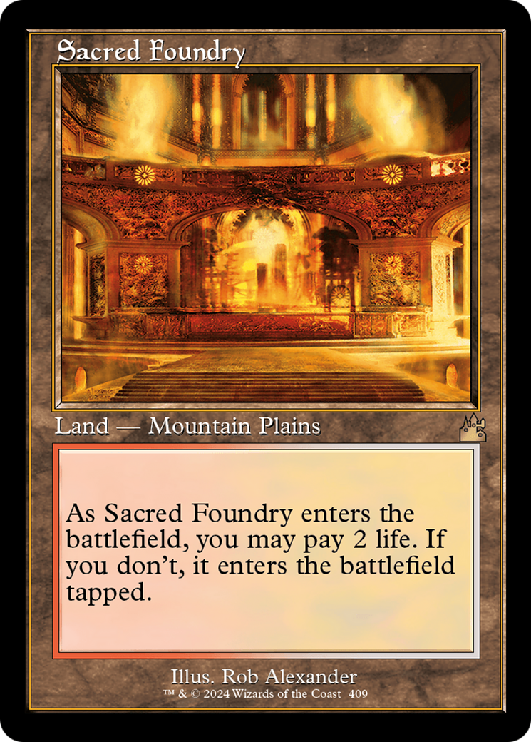 Sacred Foundry (Retro) [Ravnica Remastered] | Deep Dive Games St. Marys