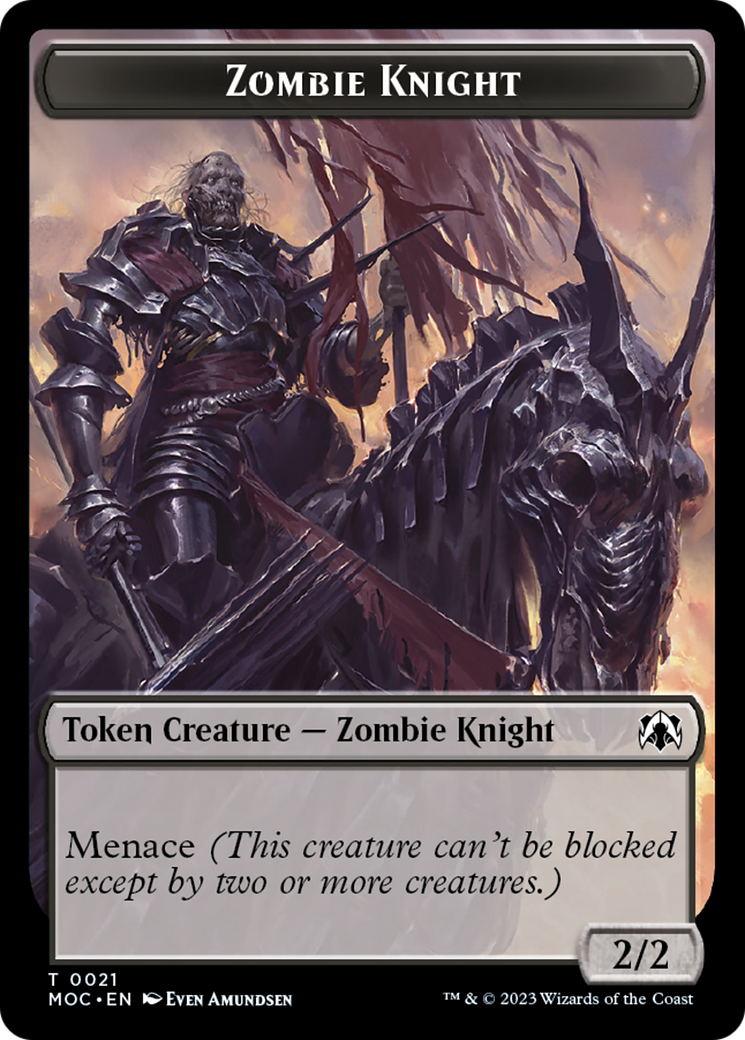 Zombie Knight // Human (6) Double-Sided Token [March of the Machine Commander Tokens] | Deep Dive Games St. Marys