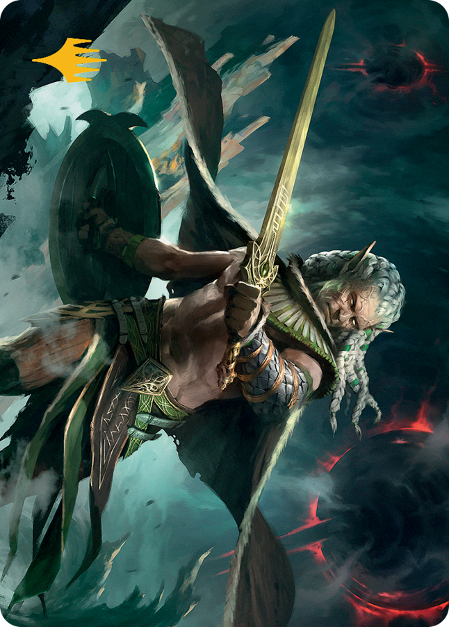 Serpent-Blade Assailant Art Card (40) (Gold-Stamped Signature) [March of the Machine Art Series] | Deep Dive Games St. Marys