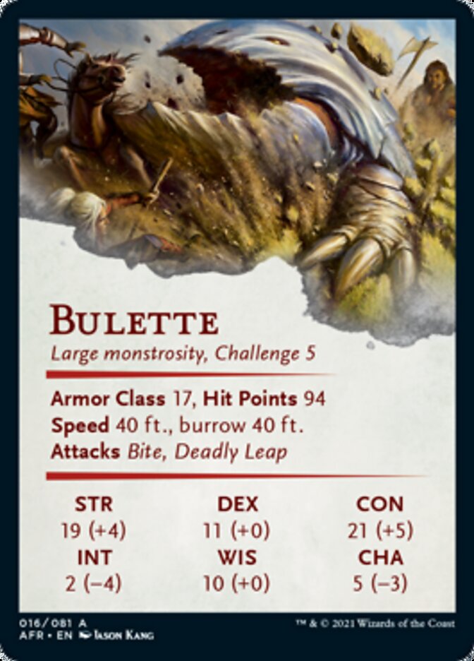 Bulette Art Card (Gold-Stamped Signature) [Dungeons & Dragons: Adventures in the Forgotten Realms Art Series] | Deep Dive Games St. Marys